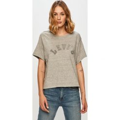 Levi's - T-shirt. Szare bluzki damskie Levi's®, s, z aplikacjami, z bawełny, z okrągłym kołnierzem. Za 159,90 zł.
