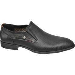 Półbuty męskie Venice czarne. Czarne buty wizytowe męskie Venice, z materiału, bez zapięcia. Za 119,90 zł.