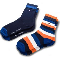 Zestaw 2 par wysokich skarpet unisex TOMMY HILFIGER - 354009001 Golden Poppy 067. Niebieskie skarpetki damskie TOMMY HILFIGER, bez wzorów, z elastanu. Za 39,99 zł.