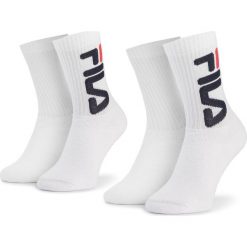 Zestaw 2 par wysokich skarpet unisex FILA - F9598 White 300. Białe skarpetki damskie Fila, bez wzorów, z elastanu. Za 35,99 zł.