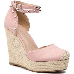 Espadryle DEEZEE - LS4981-01 Pink. Różowe espadryle damskie DeeZee, z aplikacjami, ze skóry ekologicznej, bez obcasa, na obcasie. W wyprzedaży za 64,98 zł.