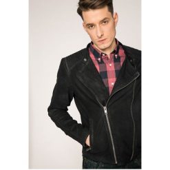 Jack & Jones - Kurtka skórzana Chester. Czarne płaszcze męskie Jack & Jones, m, bez wzorów, z poliesteru, krótkie, bez kaptura. W wyprzedaży za 379,90 zł.