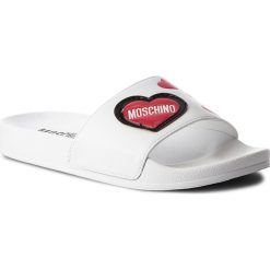 Klapki damskie: Klapki MOSCHINO – 26205 Bianco