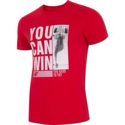 T-shirt męski TSM017 - ciemna czerwień. Czerwone koszulki męskie 4f, na lato, m, z nadrukiem, z materiału, bez kołnierzyka, krótkie. W wyprzedaży za 49,99 zł.