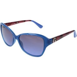 Okulary przeciwsłoneczne "GU7355" w kolorze niebiesko-bordowym. Czerwone okulary przeciwsłoneczne damskie marki Hugo Boss, Valentino, Guess. W wyprzedaży za 149,95 zł.
