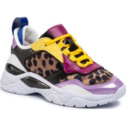 Sneakersy GUESS - Furner FL8FUR ELE12 LEOPA. Czarne półbuty damskie Guess, ze skóry ekologicznej. W wyprzedaży za 279,00 zł.