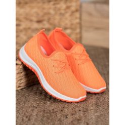 PomaraŃczowe aŻurkowe buty sportowe. Pomarańczowe buty sportowe damskie SHELOVET, bez wzorów, sportowe. Za 58,90 zł.