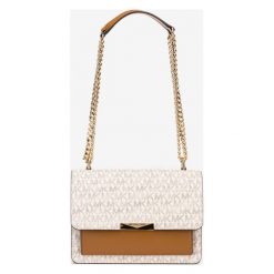 Michael Kors Jade Large Torebka Biały. Białe torebki klasyczne damskie Michael Kors, w paski, z materiału, bez dodatków. Za 1164,95 zł.
