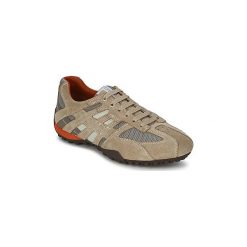 Buty Geox SNAKE. Brązowe trampki męskie Geox, bez wzorów, bez zapięcia. Za 373,20 zł.