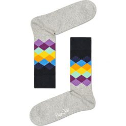 Happy Socks - Skarpety Faded Diamond. Szare skarpetki męskie Happy Socks, bez wzorów, z elastanu. Za 39,90 zł.
