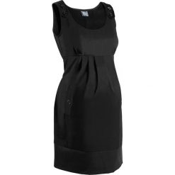 Sukienka ciążowa biznesowa, w kratę bonprix czarny. Czarne sukienki ciążowe marki bonprix, w paski, biznesowe, moda ciążowa. Za 129,99 zł.