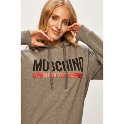 Moschino Underwear - Bluza. Szare bluzy damskie Moschino Underwear, s, z nadrukiem, z elastanu, bez rękawów, z kapturem. W wyprzedaży za 499,90 zł.