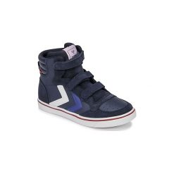 Buty Dziecko Hummel STADIL LEATHER JR. Niebieskie trampki dziewczęce Hummel, bez wzorów, bez zapięcia. Za 247,20 zł.