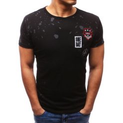 T-shirty męskie z nadrukiem: T-shirt męski z nadrukiem czarny (rx2707)