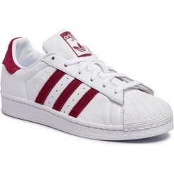 Buty adidas - Superstar EF9240 Ftwwht/Cburgu/Ftwwht. Białe buty sportowe damskie Adidas, z zamszu. Za 399,00 zł.