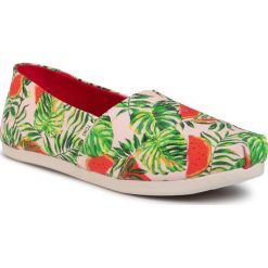 Półbuty TOMS - Classic 10015068 Watermelon Palms Pint. Zielone półbuty damskie Toms, na co dzień, bez wzorów, z tworzywa sztucznego, bez obcasa, bez zapięcia. Za 229,00 zł.