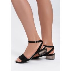 Czarne Sandały Accentuate. Czarne sandały damskie vices, w paski, na niskim obcasie, na obcasie, z paskami. Za 79,99 zł.