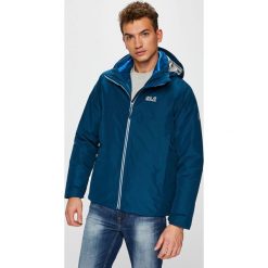 Jack Wolfskin - Kurtka. Niebieskie płaszcze męskie Jack Wolfskin, s, bez wzorów, z poliesteru, z kapturem. W wyprzedaży za 699,90 zł.