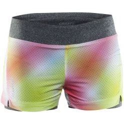 Craft Spodenki Breakaway Yellow S. Żółte szorty damskie marki Craft, s, bez wzorów, sportowe, krótkie, na fitness i siłownię. W wyprzedaży za 149,00 zł.