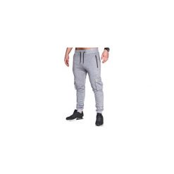 Joggery męskie: SPODNIE MĘSKIE DRESOWE P429 – SZARE