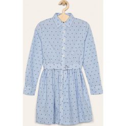 Polo Ralph Lauren - Sukienka dziecięca 128-176 cm. Niebieskie sukienki dziewczęce Polo Ralph Lauren, w paski, z bawełny, casualowe, z długim rękawem, długie, maxi, rozkloszowane. Za 429,90 zł.