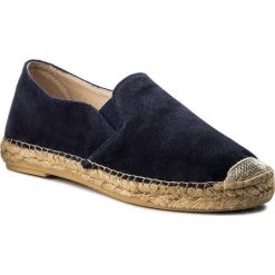 Espadryle EVA MINGE - Cordoba 3A 18MC1372331ES 807. Niebieskie espadryle damskie Eva Minge, bez wzorów, ze skóry, bez obcasa, na płaskiej podeszwie. W wyprzedaży za 199,00 zł.