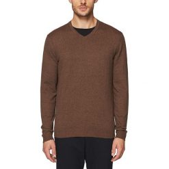 Sweter w kolorze brązowym. Pomarańczowe swetry męskie Esprit Men, s, bez wzorów, z bawełny, bez kołnierzyka, bez kaptura. W wyprzedaży za 56,95 zł.