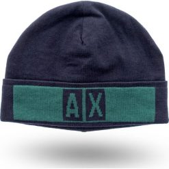 CZAPKA ARMANI EXCHANGE. Niebieskie czapki męskie Armani Exchange, bez wzorów, z bawełny. Za 239,00 zł.
