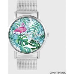 Zegarki damskie: Zegarek - Flaming, tropikalny - metalowy
