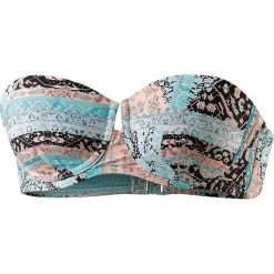 Biustonosz bikini w kolorze turkusowym ze wzorem. Niebieskie bikini Najlepsze stroje na plażę, z materiału. W wyprzedaży za 143,95 zł.