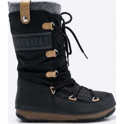 Moon Boot - Śniegowce Monaco Felt. Czarne śniegowce damskie marki Moon Boot, z materiału, bez zapięcia. W wyprzedaży za 579,90 zł.