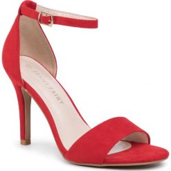Sandały JENNY FAIRY - W16SS292-22 Red. Czerwone klapki damskie Jenny Fairy, bez wzorów, ze skóry ekologicznej, bez obcasa, na obcasie. Za 89,99 zł.