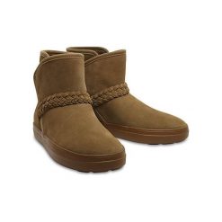 Crocs Damskie Buty Zimowe Lodgepoint Suede Bootie W Laskowy 204798-28g (Rozmiar 36-37). Brązowe buty sportowe damskie marki Crocs, bez wzorów, na wysokim obcasie. W wyprzedaży za 280,00 zł.