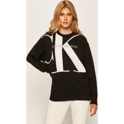 Calvin Klein Jeans - Bluza. Czarne bluzy damskie Calvin Klein Jeans, s, z nadrukiem, z bawełny, bez rękawów, bez kaptura. Za 399,90 zł.