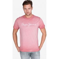 Pepe Jeans West Sir Koszulka Różowy Beżowy. Różowe podkoszulki męskie Pepe Jeans, m, z haftami, z bawełny, vintage, bez kołnierzyka, krótkie. Za 154,95 zł.