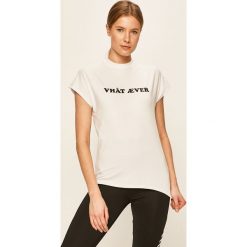 Hummel - T-shirt. Białe bluzki damskie Hummel, s, z nadrukiem, z elastanu, casualowe, z okrągłym kołnierzem. Za 119,90 zł.