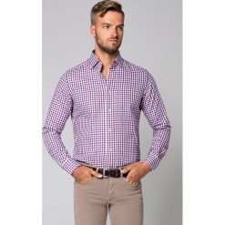 Koszula w Kratę Debora. Różowe koszule męskie LANCERTO, m, w kratkę, z bawełny, eleganckie, bez kołnierzyka, bez rękawów. W wyprzedaży za 199,90 zł.