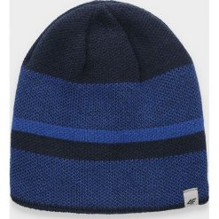 Czapka męska CAM159 - granat. Czapki męskie 4f, bez wzorów, z polaru. Za 39,99 zł.
