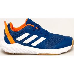Adidas - Buty dziecięce FortaGym K. Niebieskie trampki chłopięce Adidas, bez wzorów, z gumy, sportowe, z okrągłym noskiem, na sznurówki. W wyprzedaży za 149,90 zł.