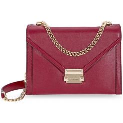 Michael Kors Torebka Crossbody Burgundowa. Czerwone torebki klasyczne damskie marki Michael Kors, bez wzorów, bez dodatków. Za 1419,00 zł.