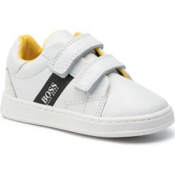 Sneakersy BOSS - J09119 White 10B. Białe półbuty dziewczęce Boss, na rzepy. Za 379,00 zł.