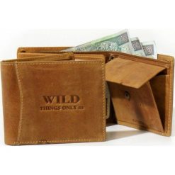 Portfel męski Wild - skóra naturalna Cognac Nowość!. Brązowe portfele męskie marki Wild, ze skóry. Za 66,90 zł.