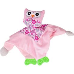 Różowa przytulanka z sówką i gryzakiem (B11.016.1.1). Czerwone przytulanki i maskotki Sun Baby. Za 22,54 zł.