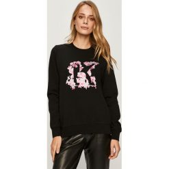 Karl Lagerfeld - Bluza. Czarne bluzy damskie KARL LAGERFELD, s, z aplikacjami, z bawełny, bez rękawów, bez kaptura. Za 849,90 zł.