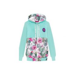 Bluza Hoodie Zip Mint&Cactus. Niebieskie bluzy damskie Zookiwear, m, z aplikacjami, z dzianiny. Za 259,00 zł.