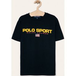 Polo Ralph Lauren - T-shirt dziecięcy 134-176 cm. Niebieskie t-shirty chłopięce Polo Ralph Lauren, z nadrukiem, z bawełny, bez rękawów. Za 179,90 zł.