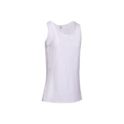 Top Gym & Pilates 100 damski. Białe topy damskie DOMYOS, m, bez wzorów, z bawełny, bez kołnierzyka. Za 14,99 zł.
