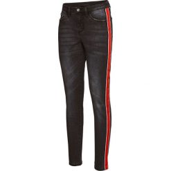 Dżinsy SKINNY z lampasami bonprix czarny "stone". Czarne jeansy damskie bonprix, bez wzorów, z jeansu. Za 109,99 zł.
