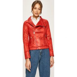 Desigual - Ramoneska. Niebieskie kurtki damskie Desigual, z haftami, z elastanu, krótkie, bez kaptura. Za 499,90 zł.