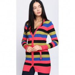 Czarno-Koralowy Sweter Miracles. Pomarańczowe kardigany damskie Born2be, xl. Za 29,99 zł.